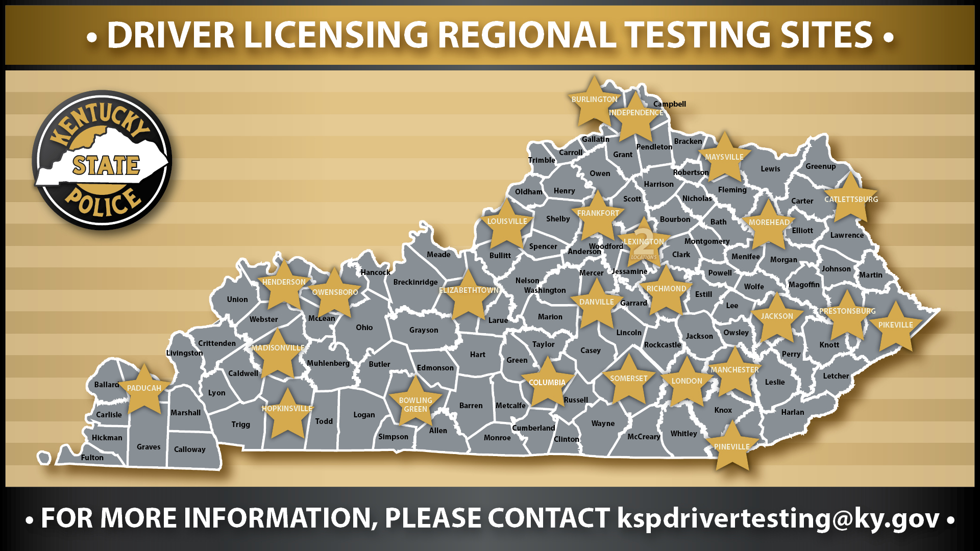 Driver Licensing Regional Testing Sites EMAIL